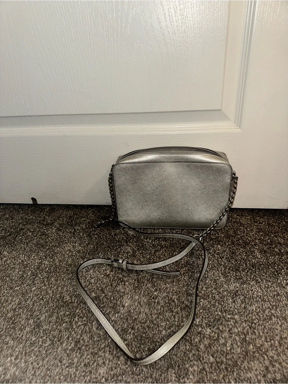 Silver Michael Kors Crossbody Bag